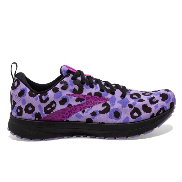 Brooks Women's Revel 5 purple leopard print size 6.5 (US) - Picture 2 of 11
